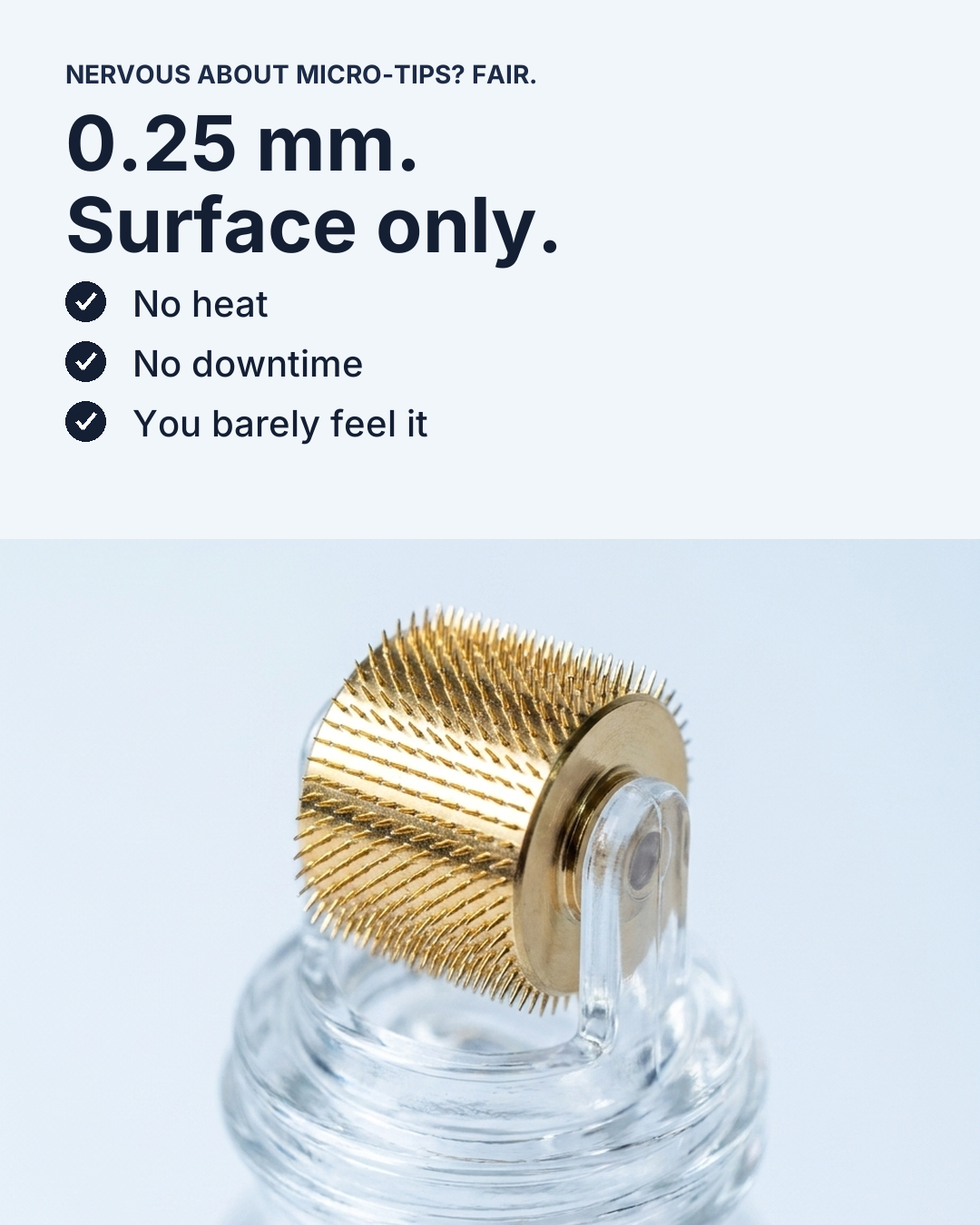 RAYLIFT MicroSeal rolling head, 0.25 mm, surface only, no heat, no downtime