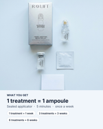 What you get: MicroSeal box, sealed applicator, ampoule, prep pad, placement card
